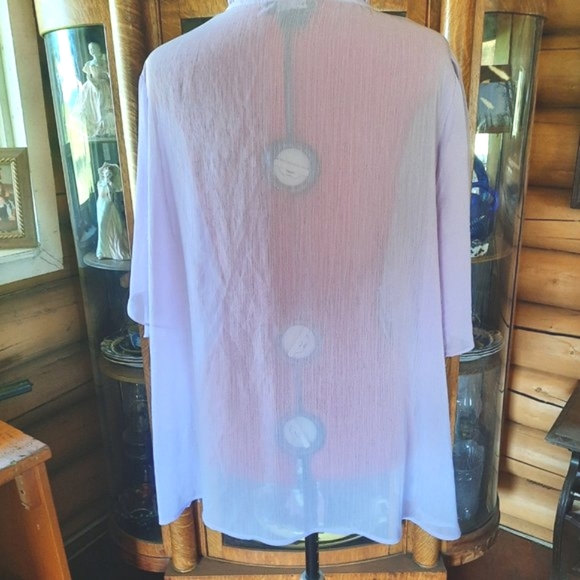 Sheer‎ purple Blouse with ruffled collar - Picture 2 of 5